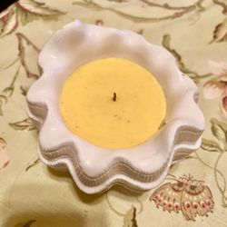 Rare HARRY SLATKIN HOMEWORX - Bath & Body Works Sea Shell Ceramic Candle In VANILLA COCONUT - Beautiful Coastal Decor & Scent! 