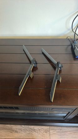 TV Stand Legs Pair Black with Gold Accent
