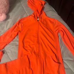 Orange legging nd jacket set ( ONE Size)