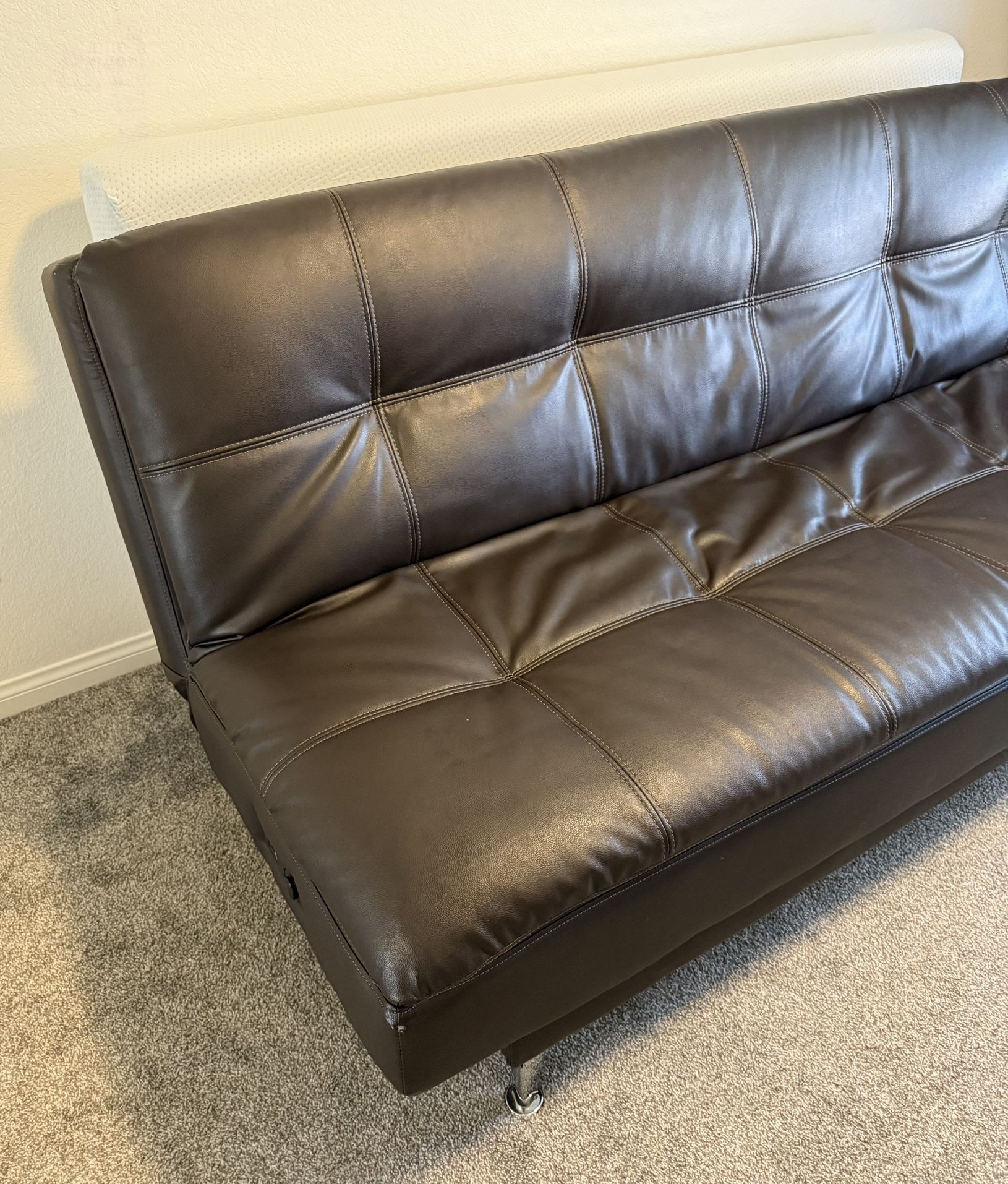 Leather Futon (Dark Brown)