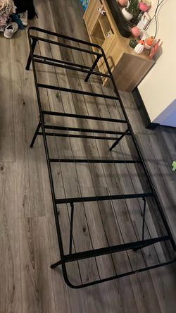 black folding steel platform bed