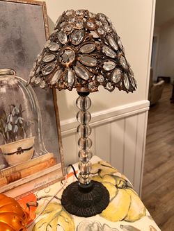 Crystal Jewel Table Lamp Bronze Finish
