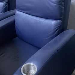 One blue reclining chair available 