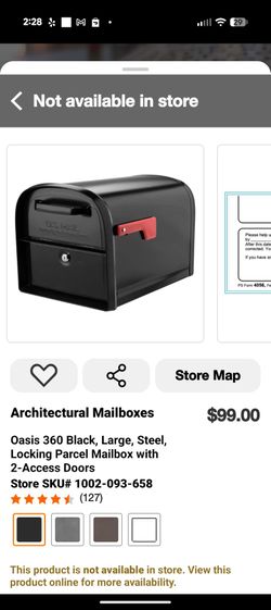 Architectural Mailboxes Oasis 360 Black Large Locking Parcel Mailbox