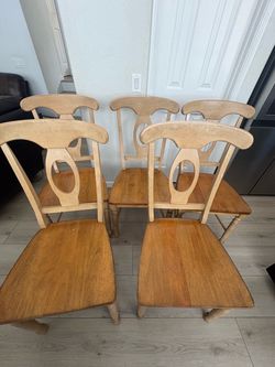 Set of 4 Wood Dining Chairs