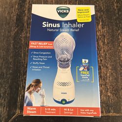 Vicks Sinus Inhaler, New & Improved Non-Medicated Steam Inhaler for Sinus Relief, Allergies, Congestion & Colds, Vocal Steamer, Soothes Nasal & Throat