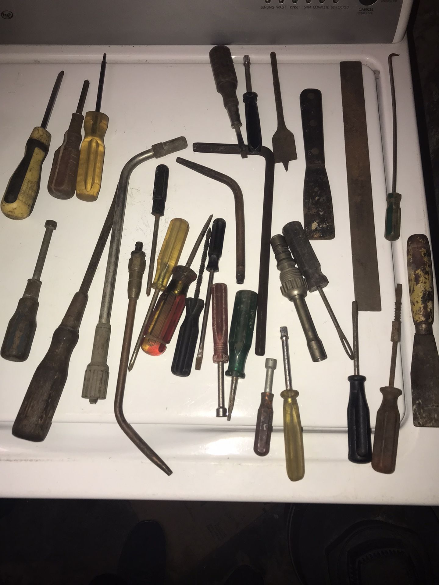 Box Full Of Various Screwdrivers , Sockets And Various Tools