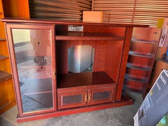 Cherry Wood Entertainment Center TV Cabinet