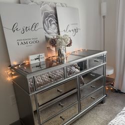 Mirror Dresser And 2 Night Stand Bedroom Set 