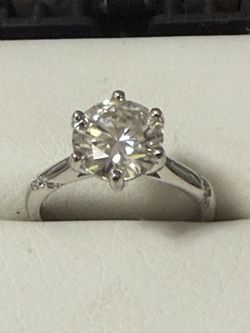 3 Ctw Solitaire Platinum Setting Ring Size 7 Ring 