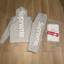 Supreme Big Logo Sweatsuit – Heather Grey