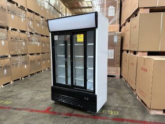 NSF 48 ins Drink two slide glass door refrigerator LG-1000BFS