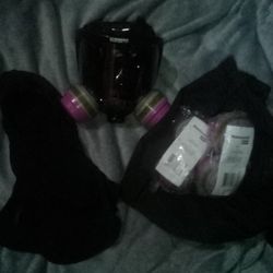 Honeywell helmet w/ filters and head cover w/ bag