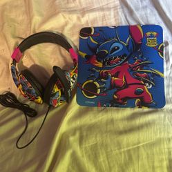  LILO And Stitch Gaming Head  Set And Mouse Pad