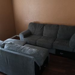 Large three piece sectional sofa couch