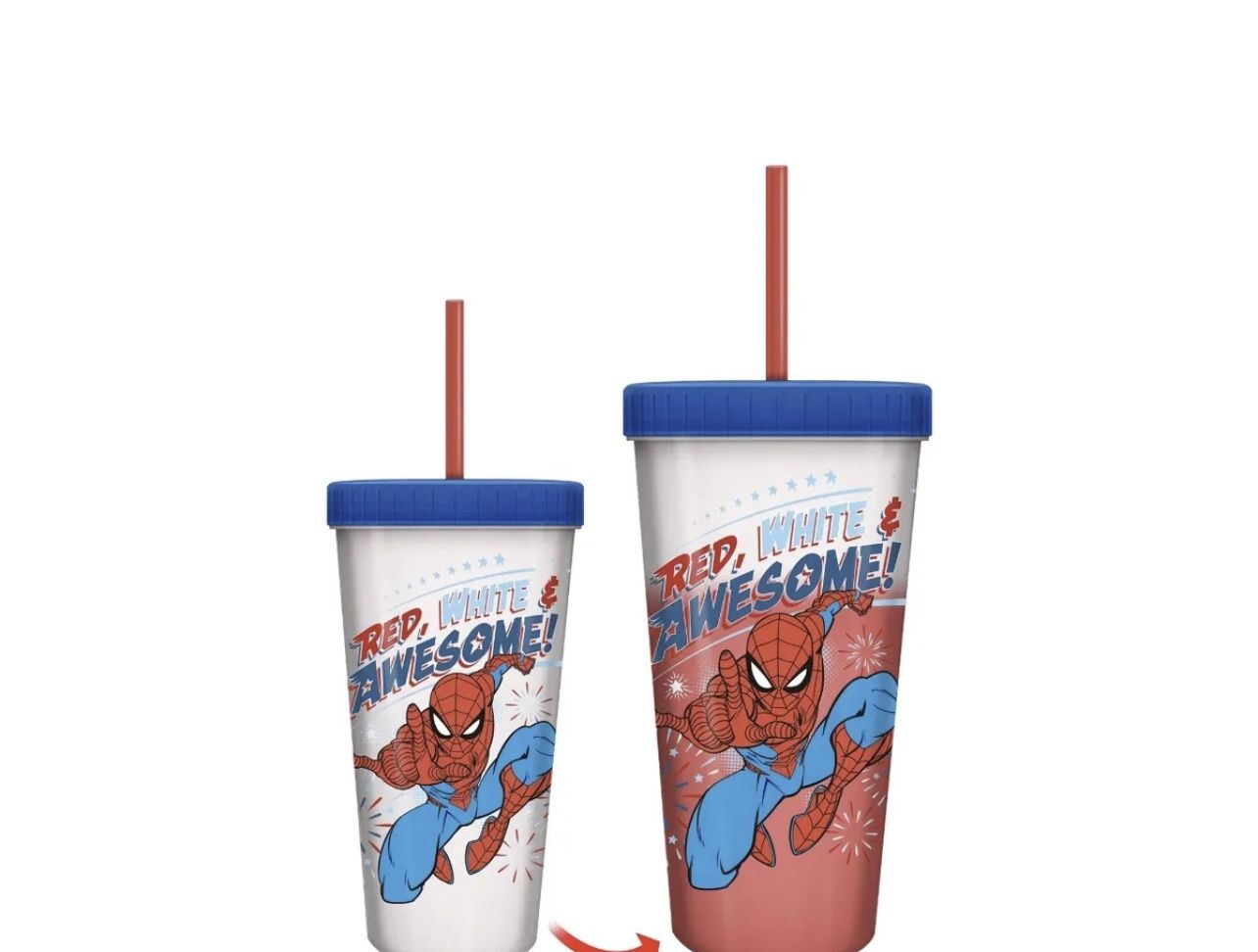 Marvel Spiderman “red,white and awesome”Color Changing Tumbler 24oz