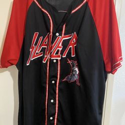Slayer Jersey Xl Missing Top Button 