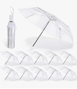 12 Pcs Clear Wedding Umbrellas Bulk