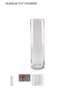 18 cylinder vases 20in tall x 5 wide