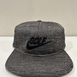 Nike Golf Snapback Hat Men’s Gray Heather Flat Brim Cap Adjustable