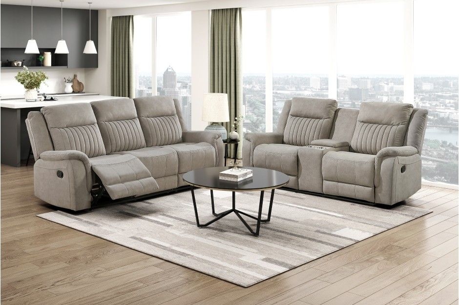 Smooth Microfiber Reclining Sofa And Loveseat