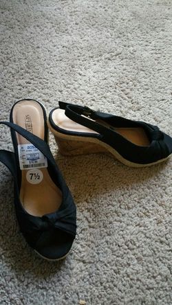 Black Wedges size 7 1/2