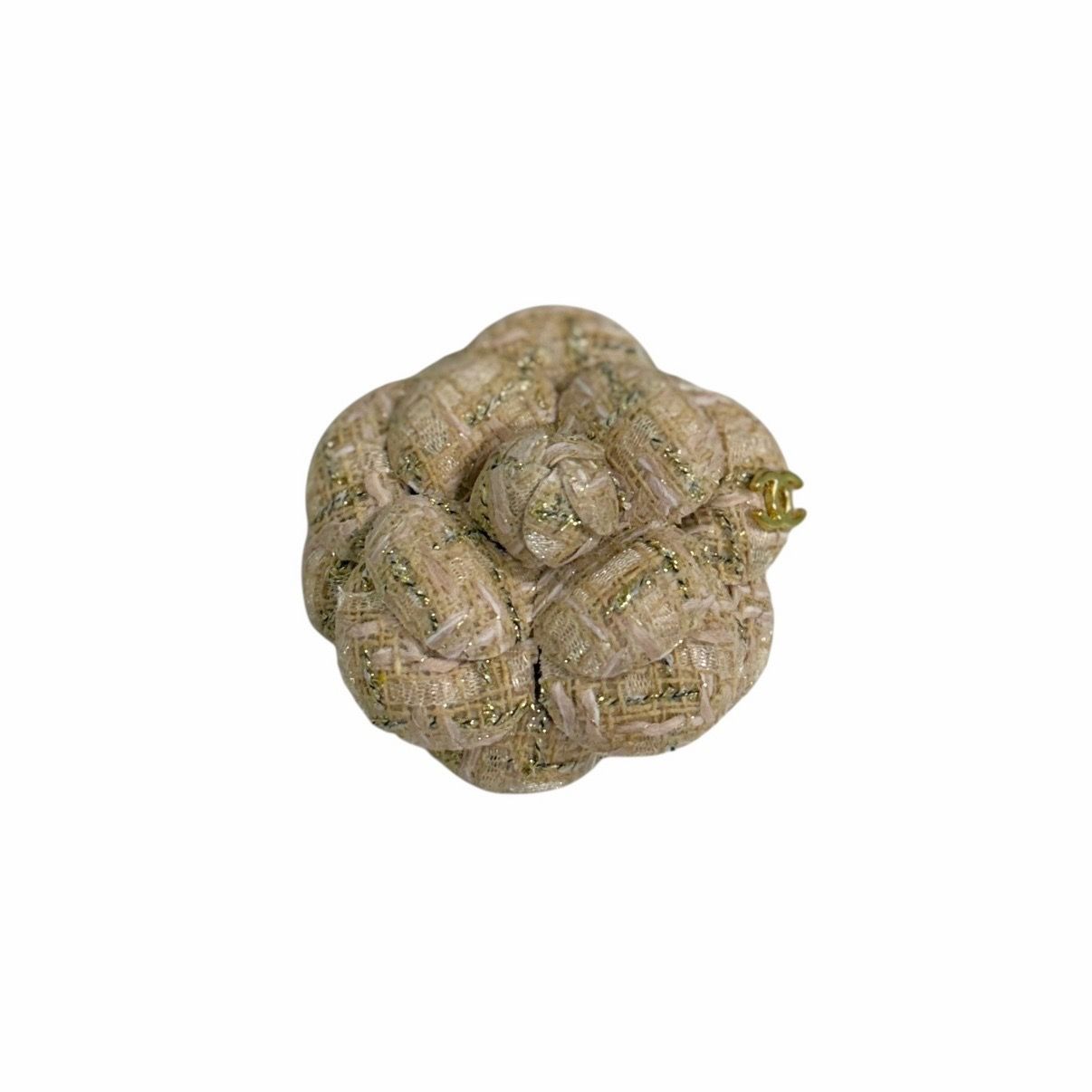 Chanel Tweed Camellia Brooch