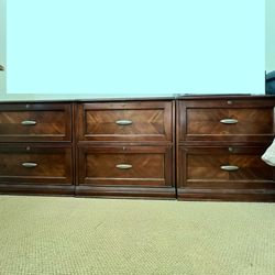 3 Solid Wood Two-Drawer Lateral Filing Cabinets