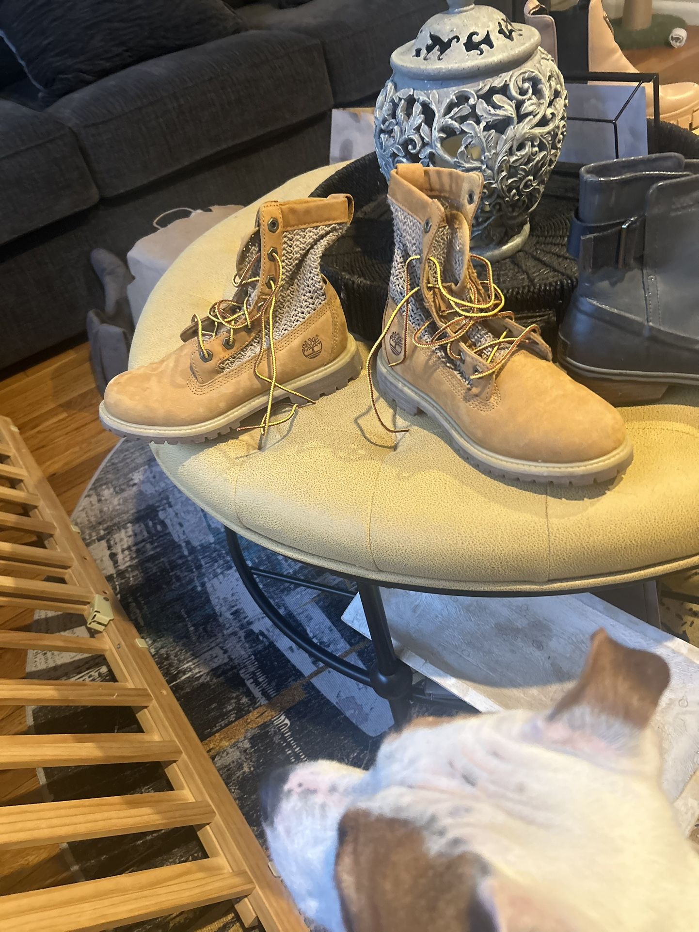 Timberland Combat Boots Open Weave Size 6