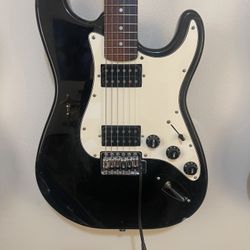 1998 Squier Strat By Fender Guitar, Pedal And Amp