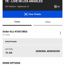 Ye ticket floor 4/1