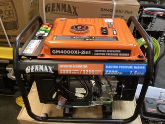 Genmax Dual 4000 Watts Inverter Generator / 2200 PSI Pressure Washer $550