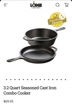 Lodge cast iron 3.2 qt combo cooker