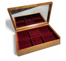 Wooden Jewelry Box with Mirror