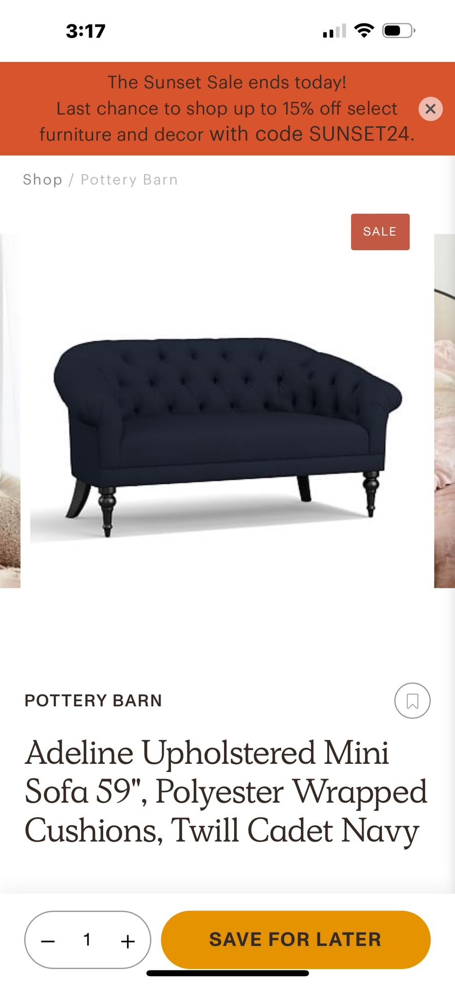 Pottery Barn Mid Century Modern Couch 🛋️ Sofa.