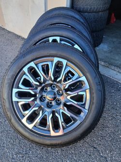 2026 NEW OEM ORIGINAL TAKEOFFS GMC YUKON DENALI ULTIMATE 22 INCH HAVE TPMS TIRES BRIDGESTONE ALENZA 99 % DOT 2825 $ 2399 
