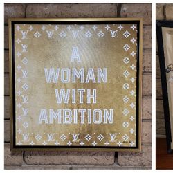 Glam Wall Art Framed Canvas Prints 'A Woman with Ambition'