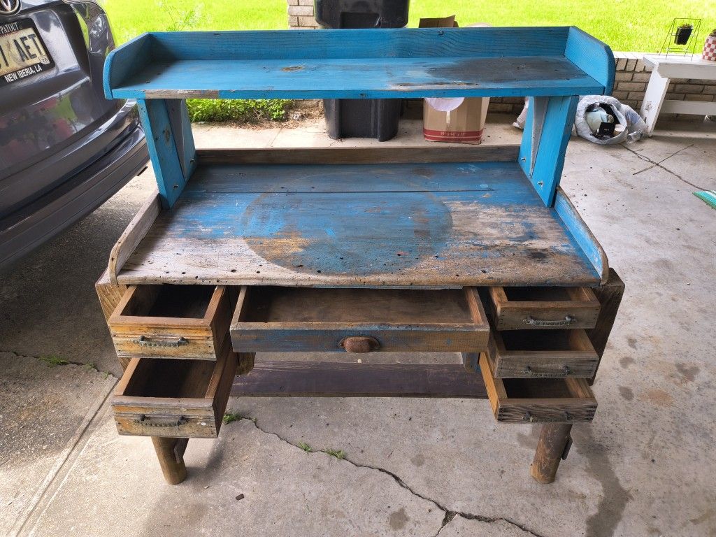 Perfect DIY Potter's Bench Or Table, Sturdy REAL Wood