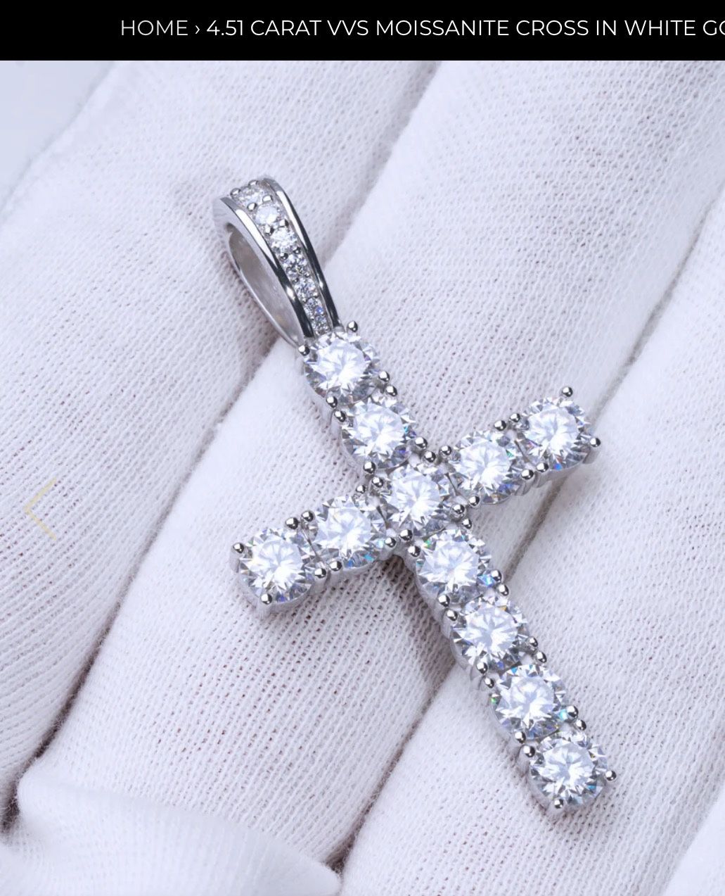 4.51 Carat VVS Moissanite Cross And Chain