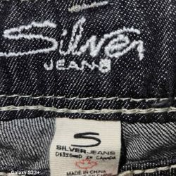 Women's 33x32 (12/14) SILVER Slim Bootcut 