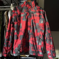 Mountain Warehouse Plaid Winter Jacket Red And Gray Mens Size Small