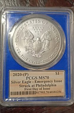 2020 P MS 70 Silver Eagle First Day Issue