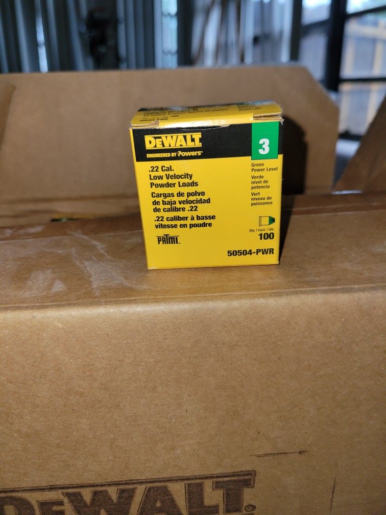 Powder Loads 22. Cal. DeWalt Powder Actuated Tools 22cal. Blanks