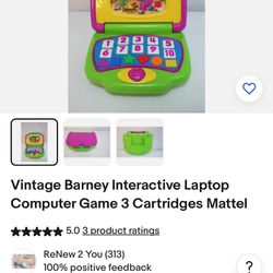 Vintage Barney Learning Laptop 