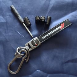 DODGE VALVE CAP AND KEYCHAIN
