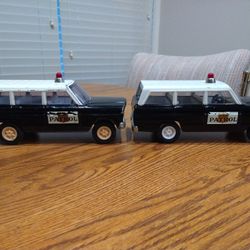 1960's Tonka Jeep Hi Way Patrol Cars Set of 2
