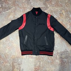 KITH Harris Tweed Black/Red Varsity Jacket XXXL **100% AUTHENTIC**