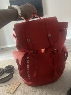 Louis VUITTON RED LEATHER CHRISTOPHER MM