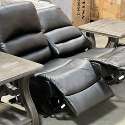 !!!New!! Extra Padded Power Motion Recliner, Black Recliner Loveseat, Bonded Leather Recliner, Loveseat, Recliner Couch, Recliner 