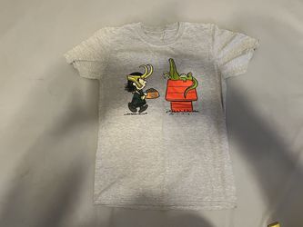 Marvel Loki X Charlie Brown Gray Shirt Size Small